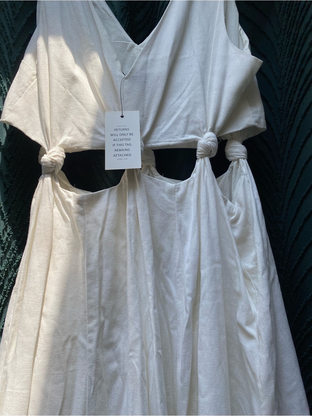 Eloquii White Maxi Dress with Knotted Cutouts - Picture 4 of 8